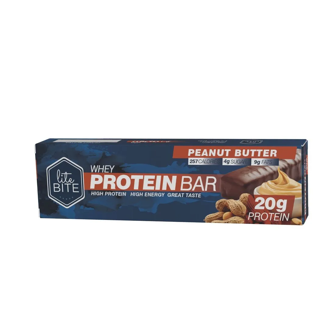 Lite Bite Peanut Butter Whey Protein Bar, 70g