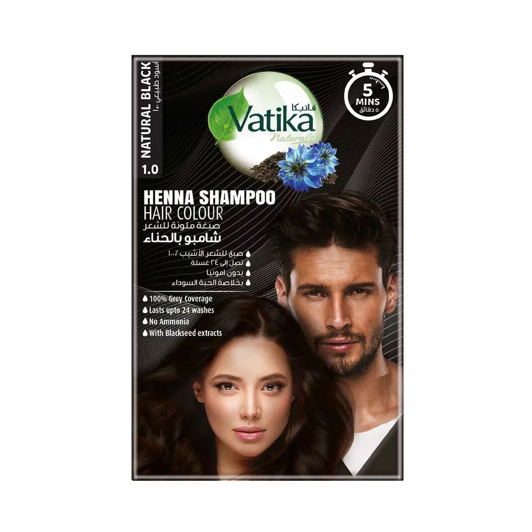Dabur Vatika Black Henna Color Shampoo, 12x20ml