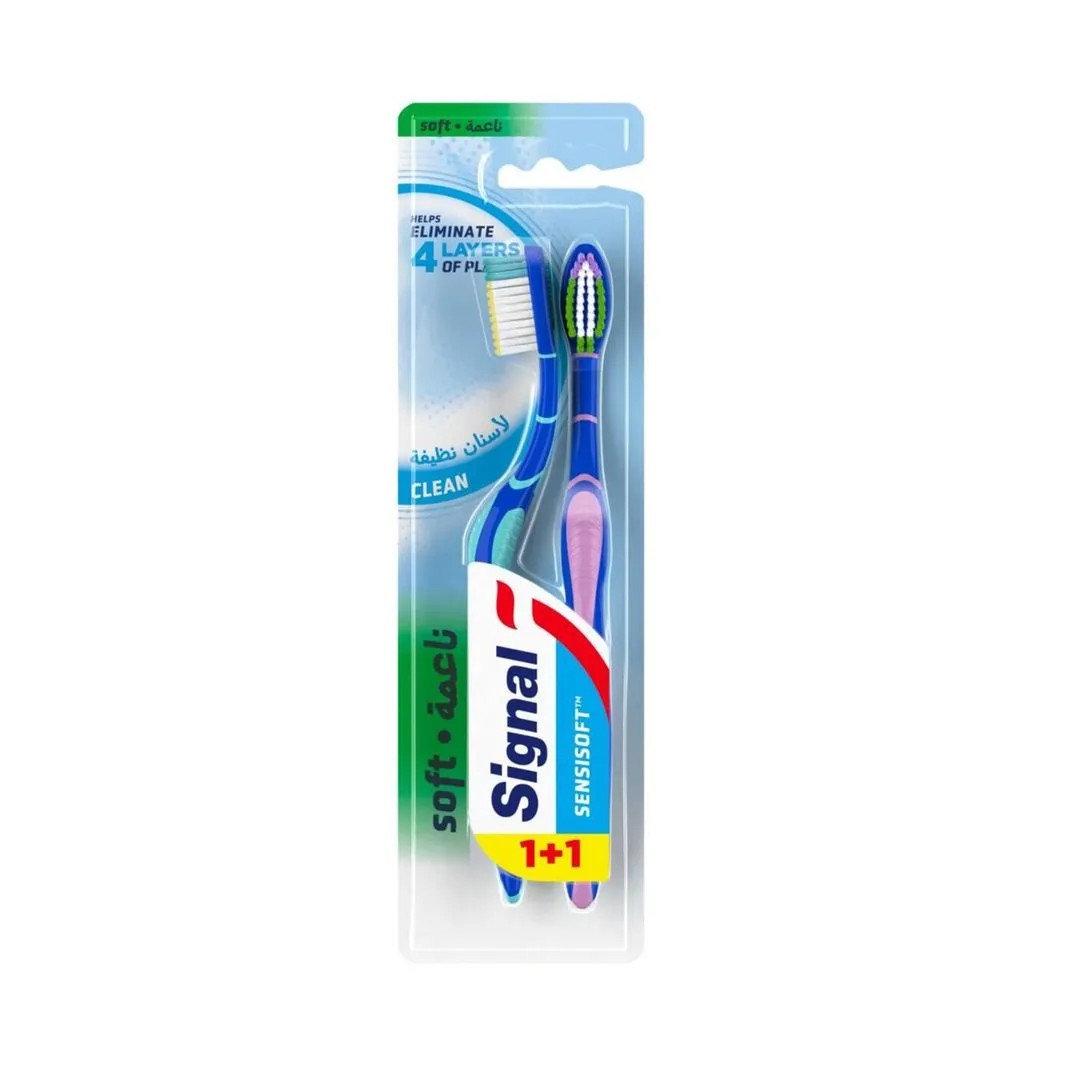 Signal Sensisoft Clean Soft Toothbrush, 1+1 Pieces