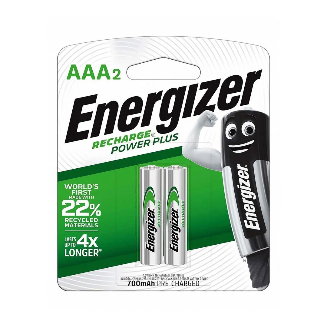 Energizer Recharge Power Plus 1.2V AAA Alkaline Batteries, 2 Pieces