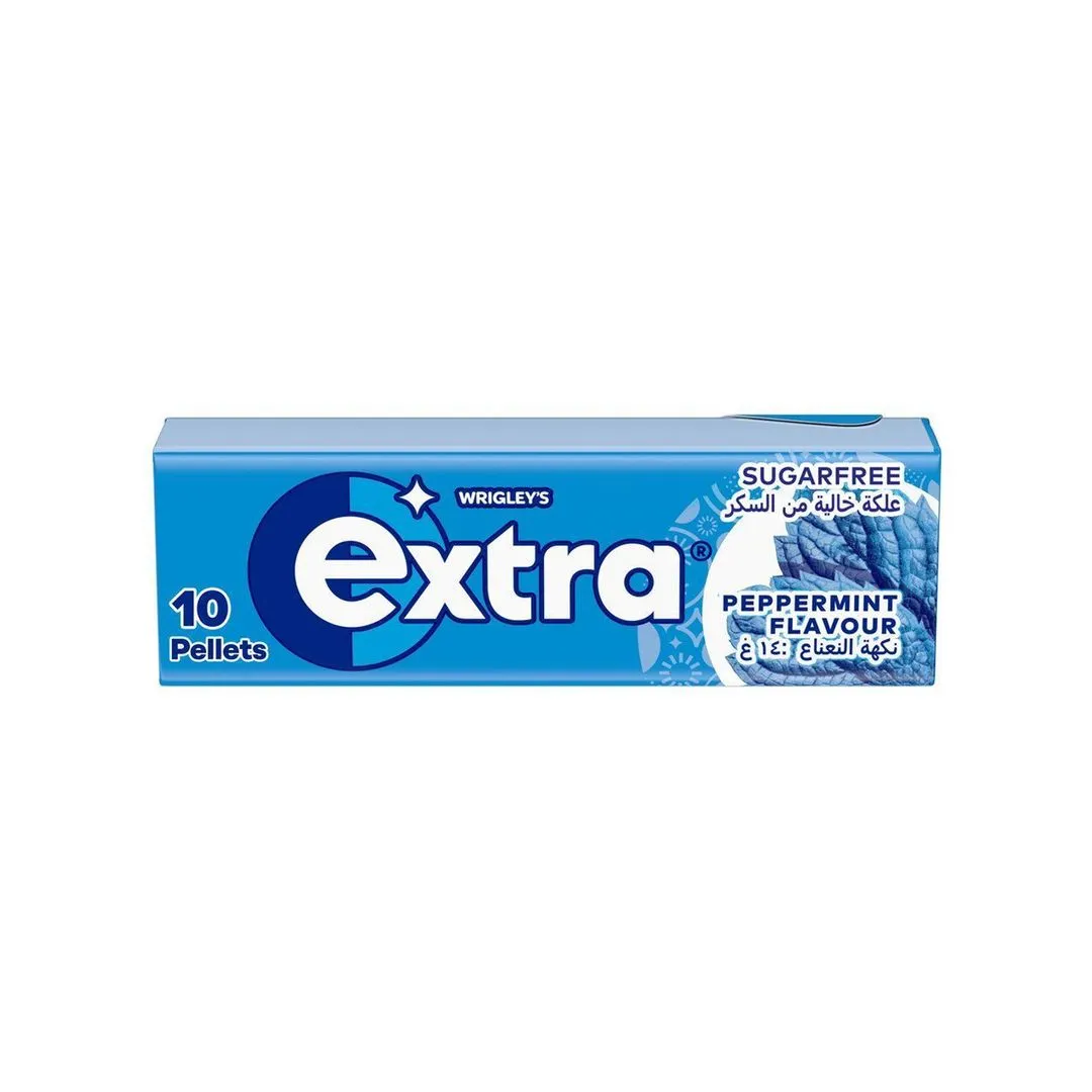 Wrigley's Extra Gum Peppermint Sugar Free Chewing Gum, 10 Pellets, 14g