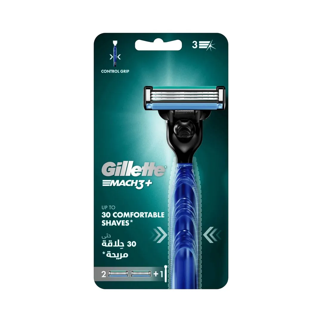 Gillette Mach3 Turbo 3D Razor Handle + 2 Blades
