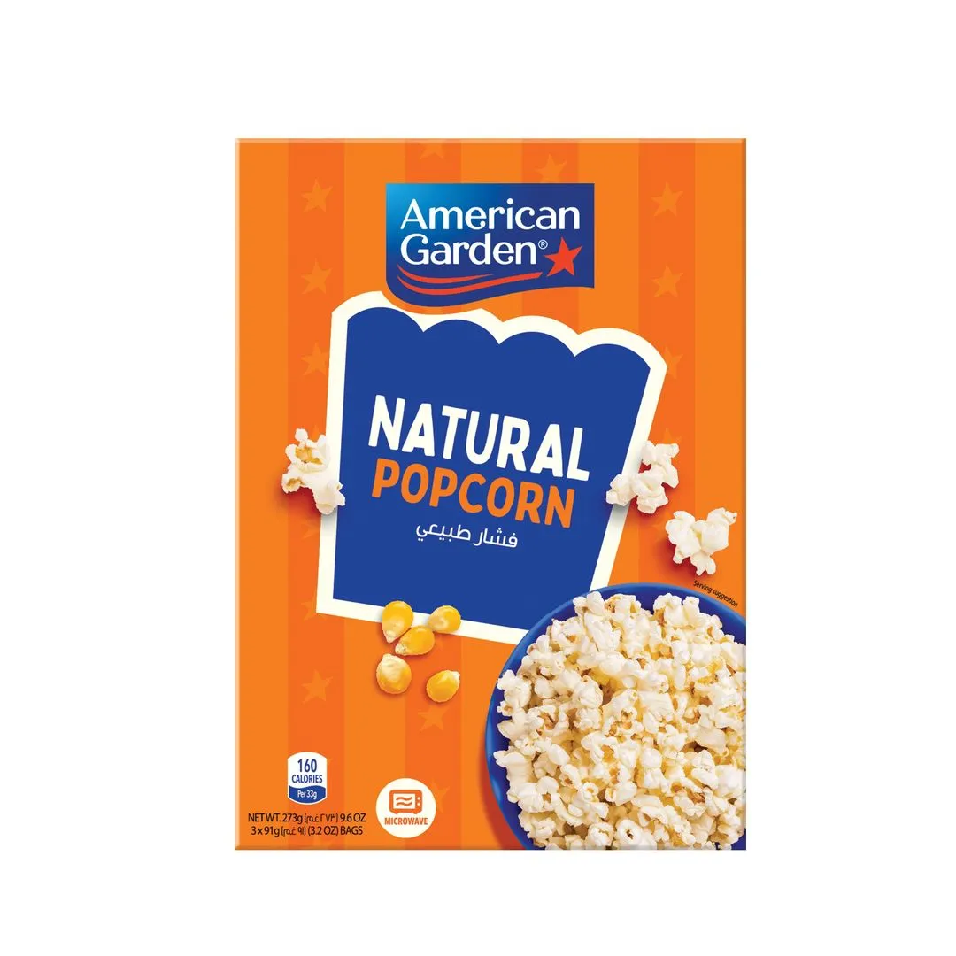American Garden Microwave Natural Popcorn, 273g