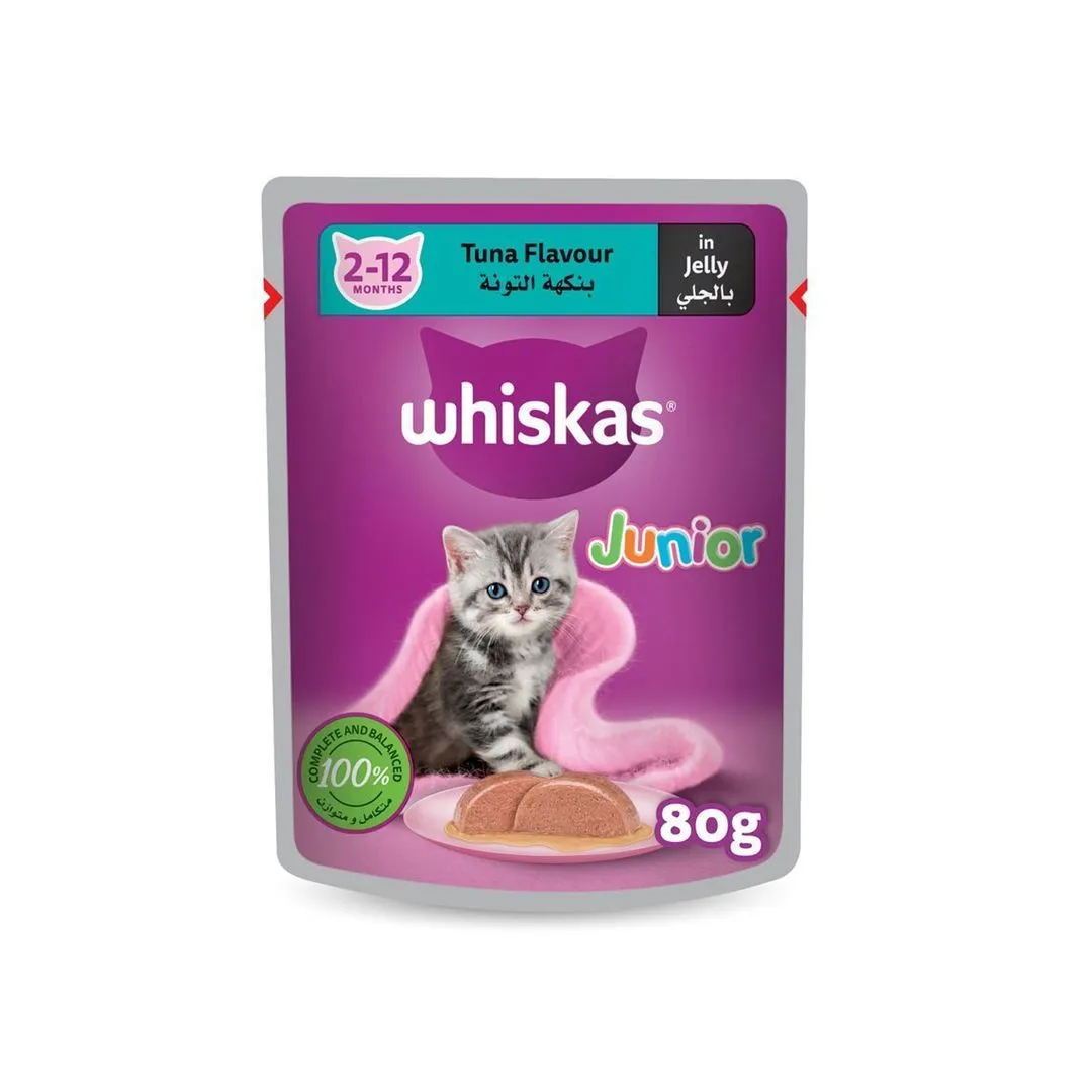 Whiskas Junior Tuna Flavour in Jelly Pouch Cat Food, 80g