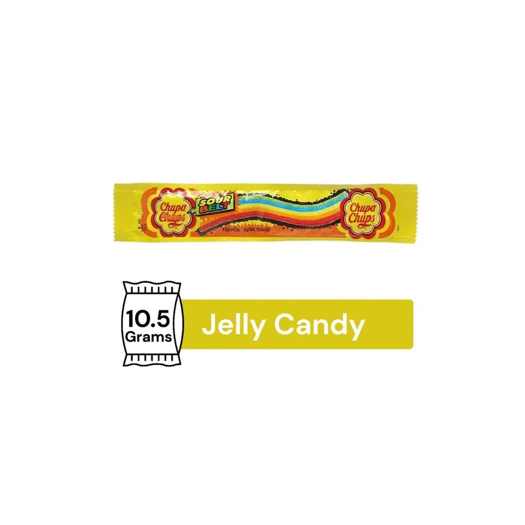 Chupa Chups Sour Belt Mixed Fruit Candy, 10.5g