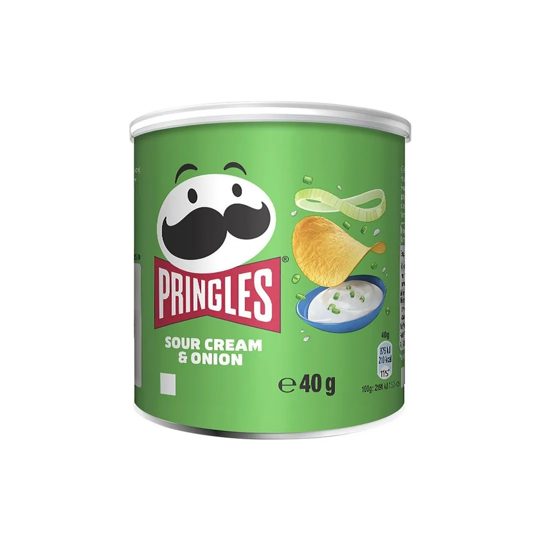 Pringles Sour Cream & Onion Can Chips, 40g