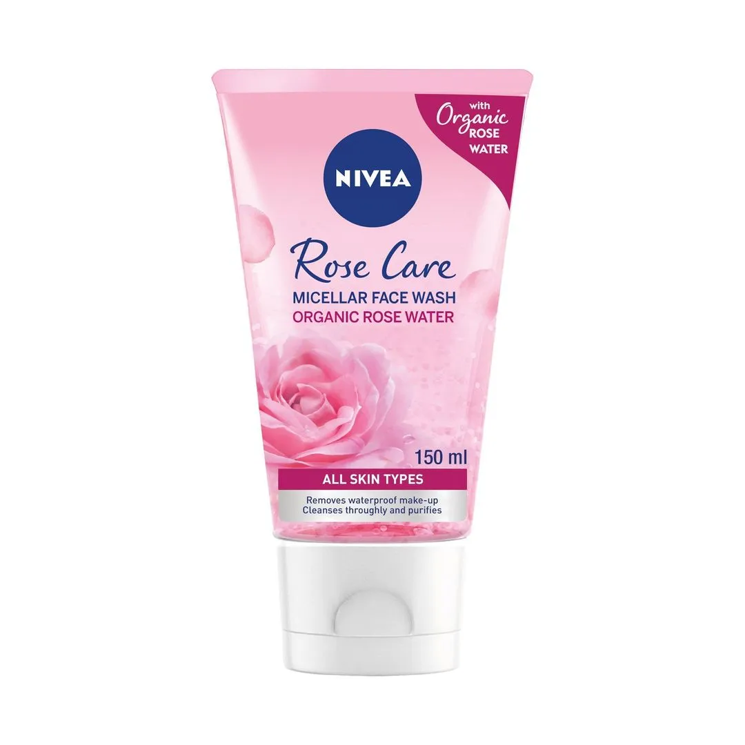 Nivea Face Wash Micellar Rose Care with Organic Rose Water All Skin Types, 150ml