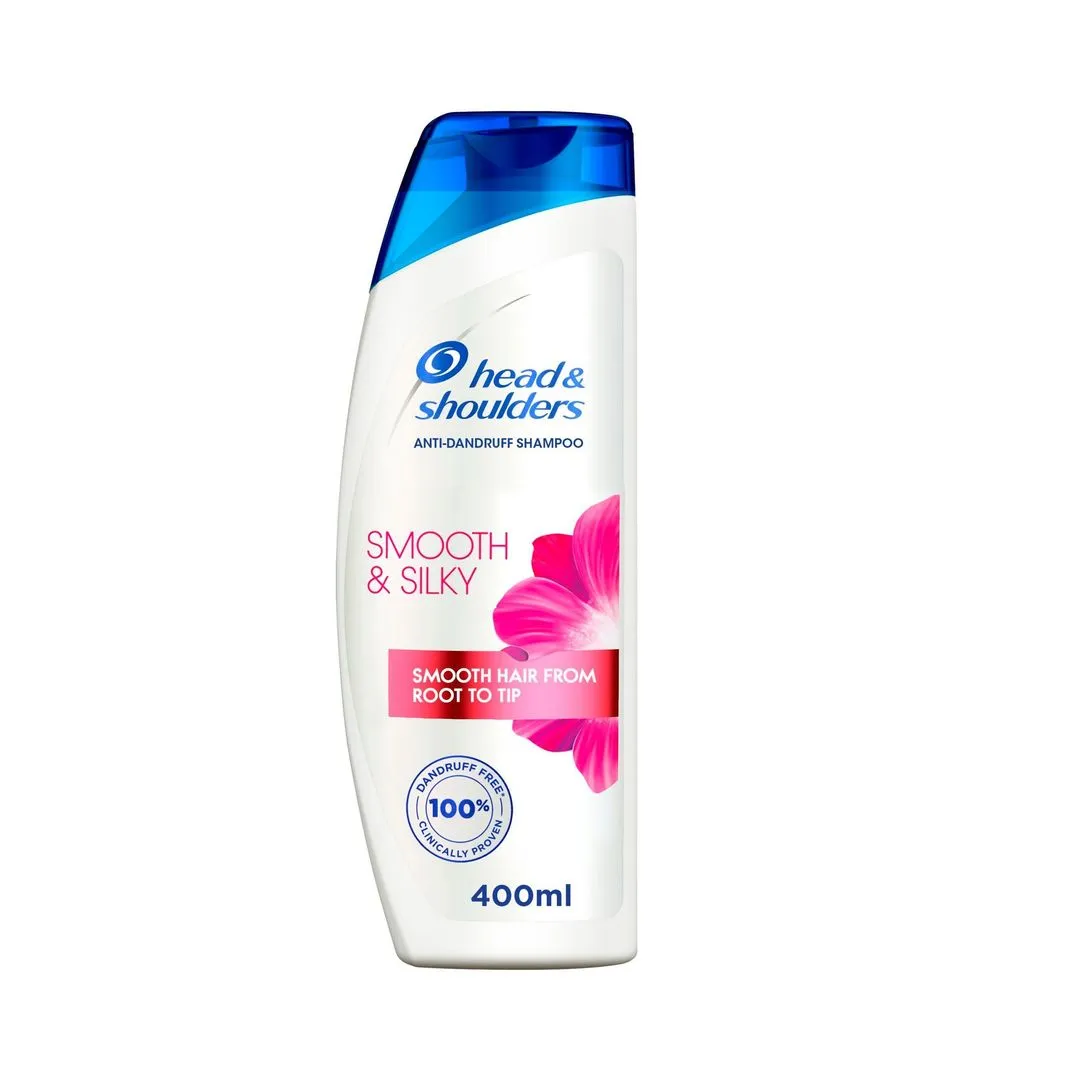 Head & Shoulders Smooth & Silky Anti-Dandruff Shampoo for Dry and Frizzy Hair, 400ml