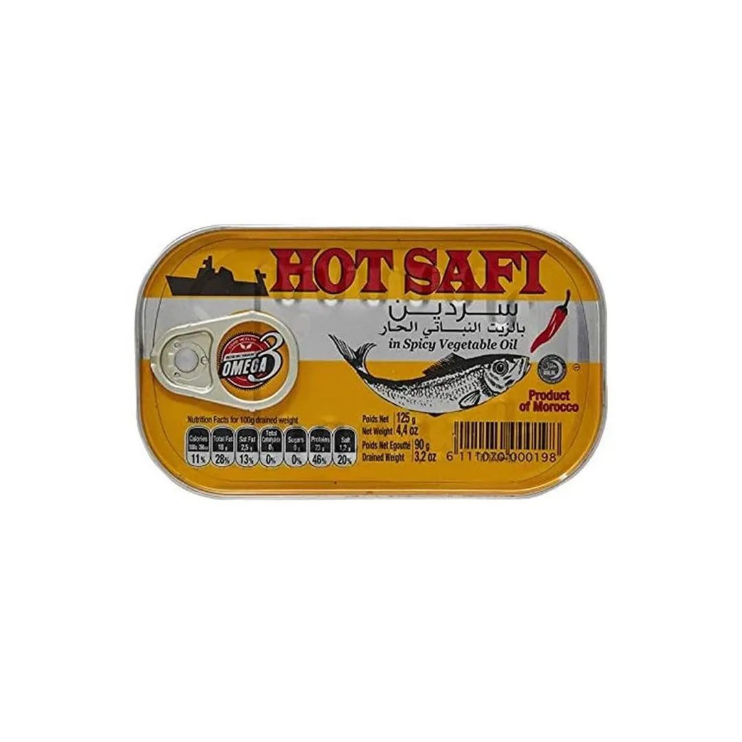 HOT SAFI SPICY SARDINES IN VEGETABLE OIL