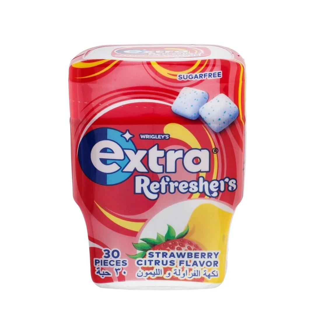 Wrigley's Extra Refreshers Chewing Gum Strawberry Flavor, 30 Pieces