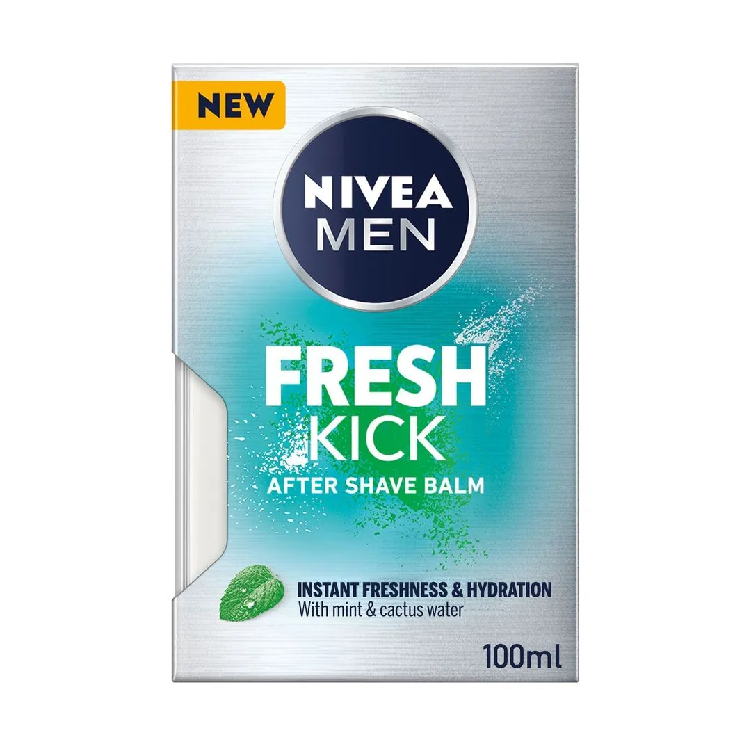 NIVEA Men Fresh Kick Aftershave Lotion with Mint & Cactus Water, 100ml
