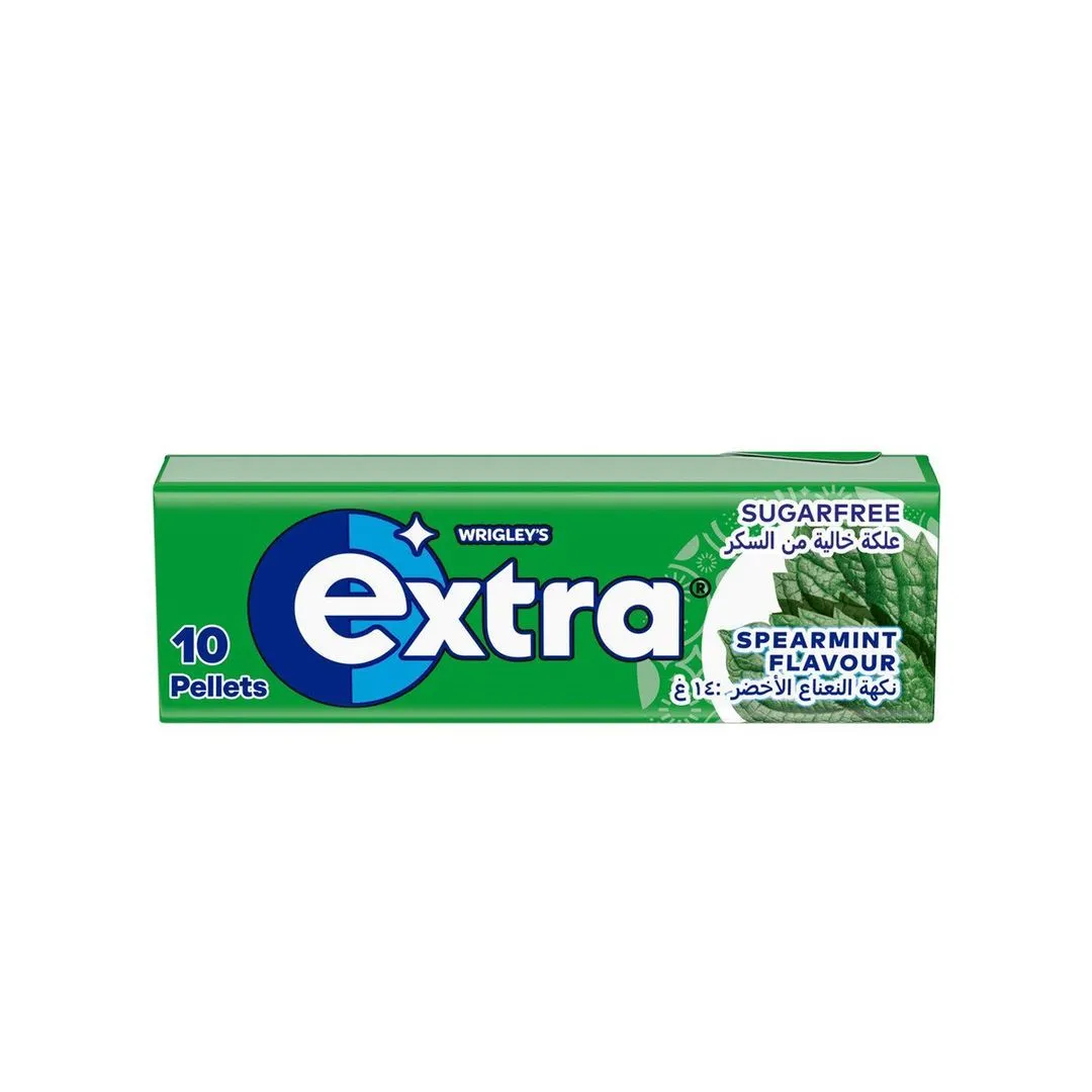 Wrigley's Extra Gum Spearmint Sugar Free Chewing Gum, 10 Pellets, 14g