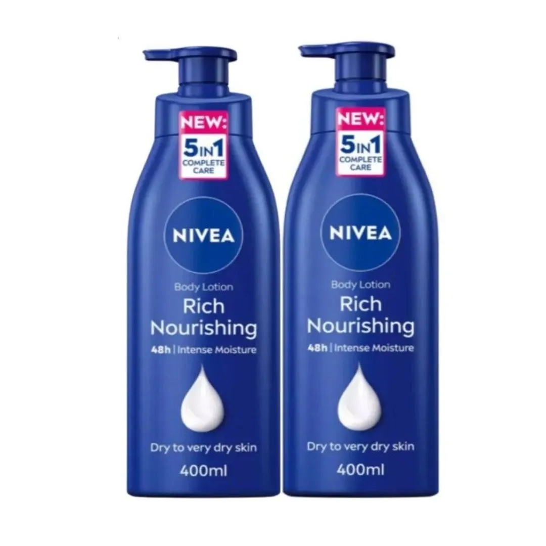 Nivea 5-in-1 Complete Care Rich Nourishing Body Lotion, 2x400ml
