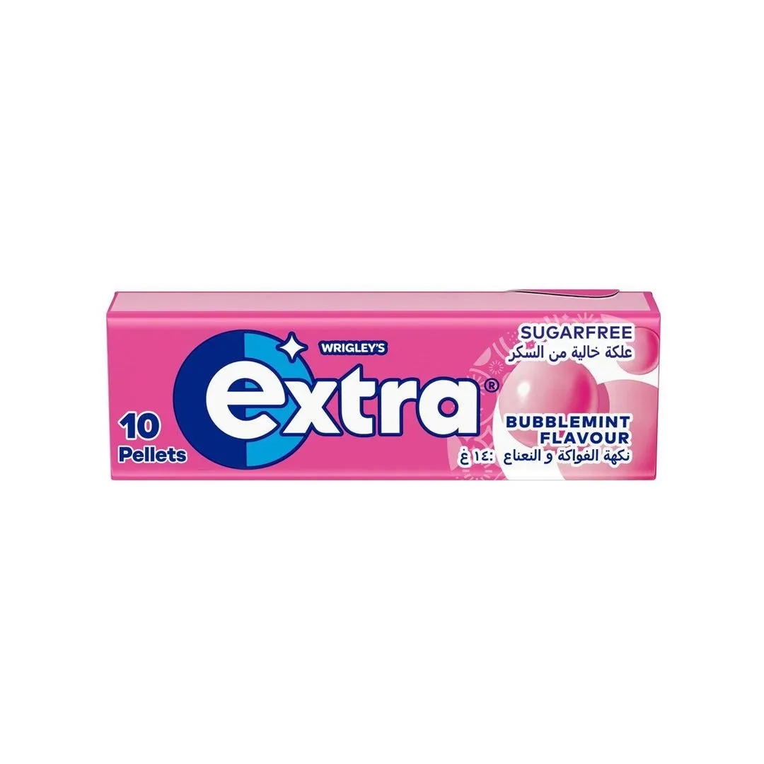 Wrigley's Extra Sugar Free Bubblemint Chewing Gum, 10 Pieces
