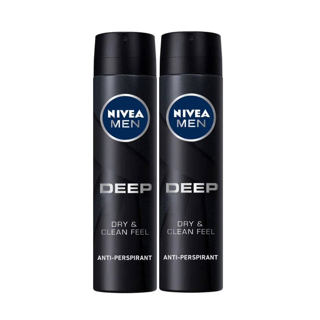 Nivea Deep Men Deo Spray 150 ml x 2 '@ Special Price