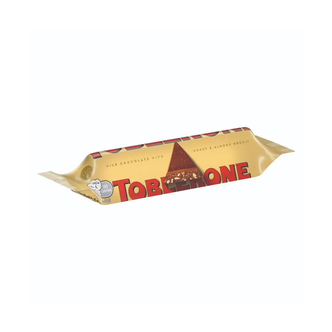 Toblerone Swiss Milk Chocolate Bar with Honey and Almond Nougat, 35g