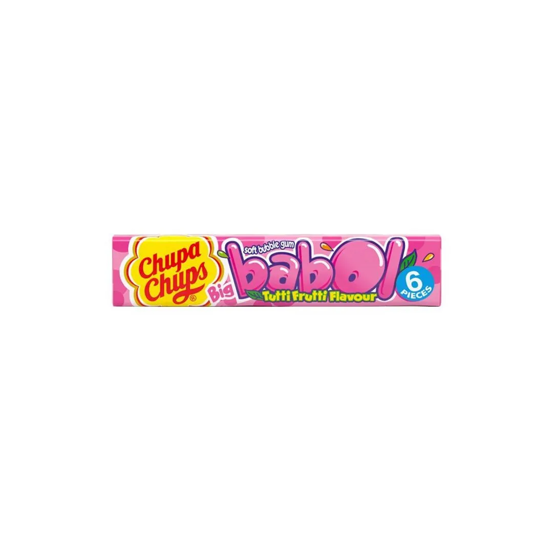 Chupa Chups Tutti Frutti Flavour Big Babol Soft Bubble Gum, 6Pcs