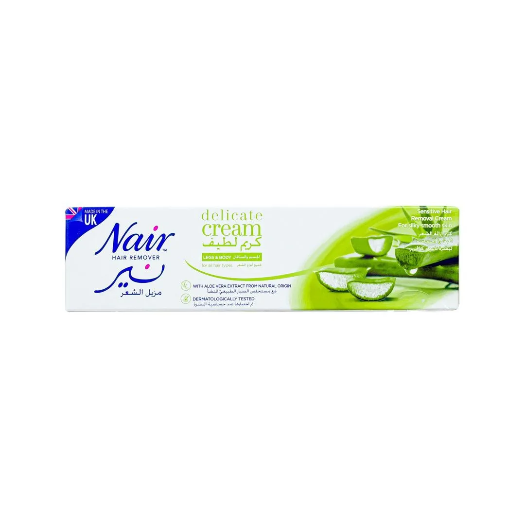 Nair Legs & Body Delicate Hair Removal Cream with Aloe Vera Extract for All Hair Types, 110g