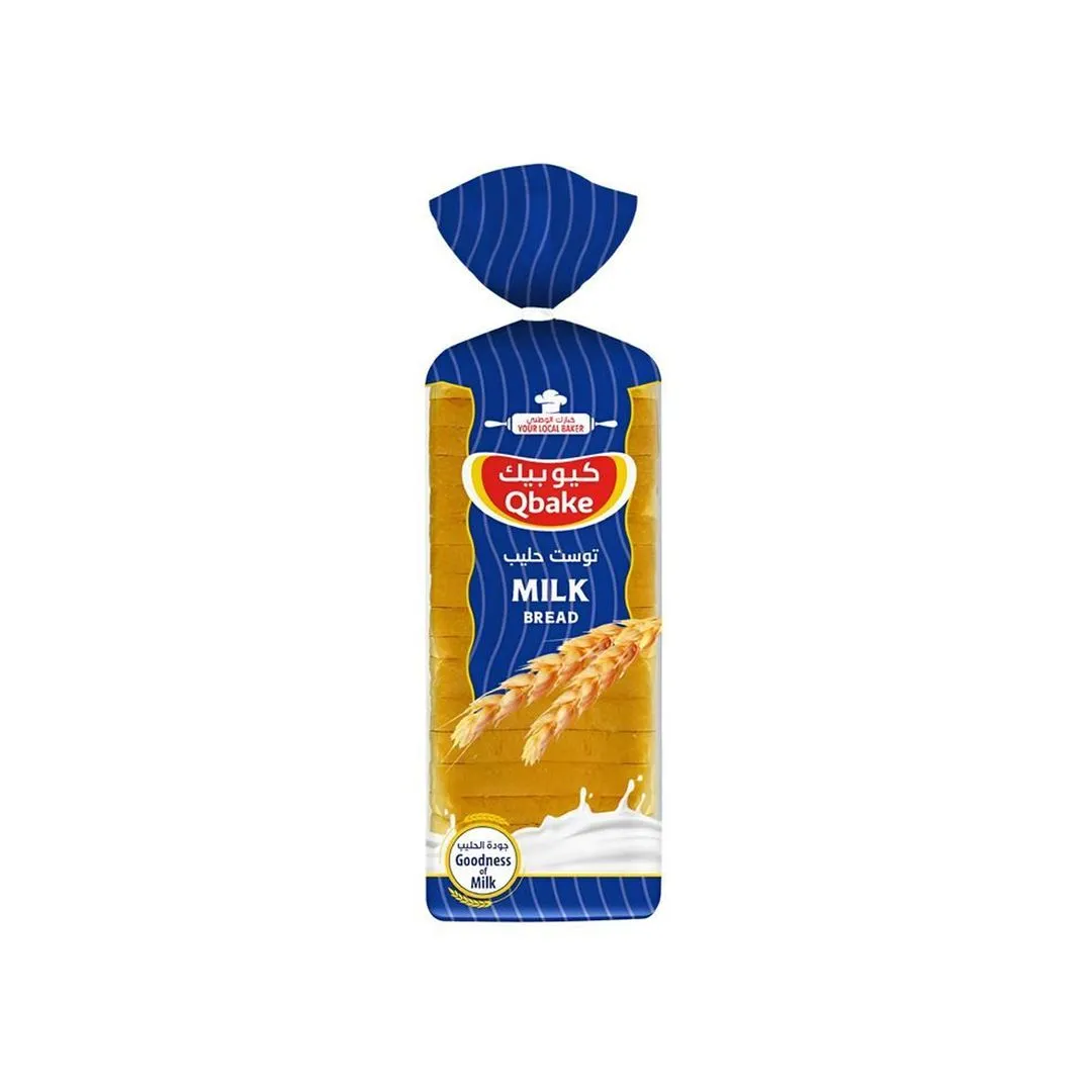 QBake Milk Bread Sliced Medium, 620g