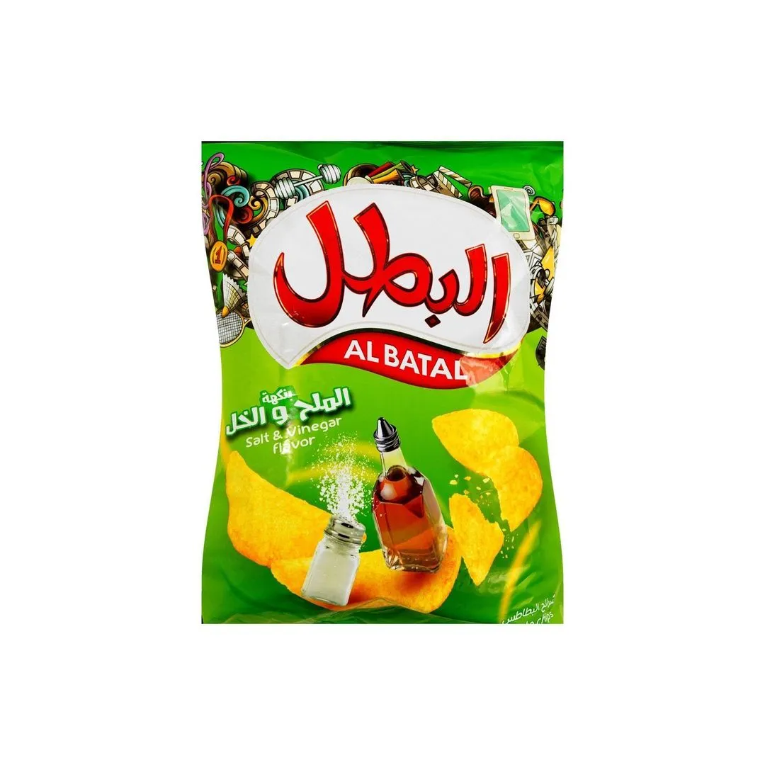 Al Batal Salt & Vinegar Flavor Potato Chips, 110g