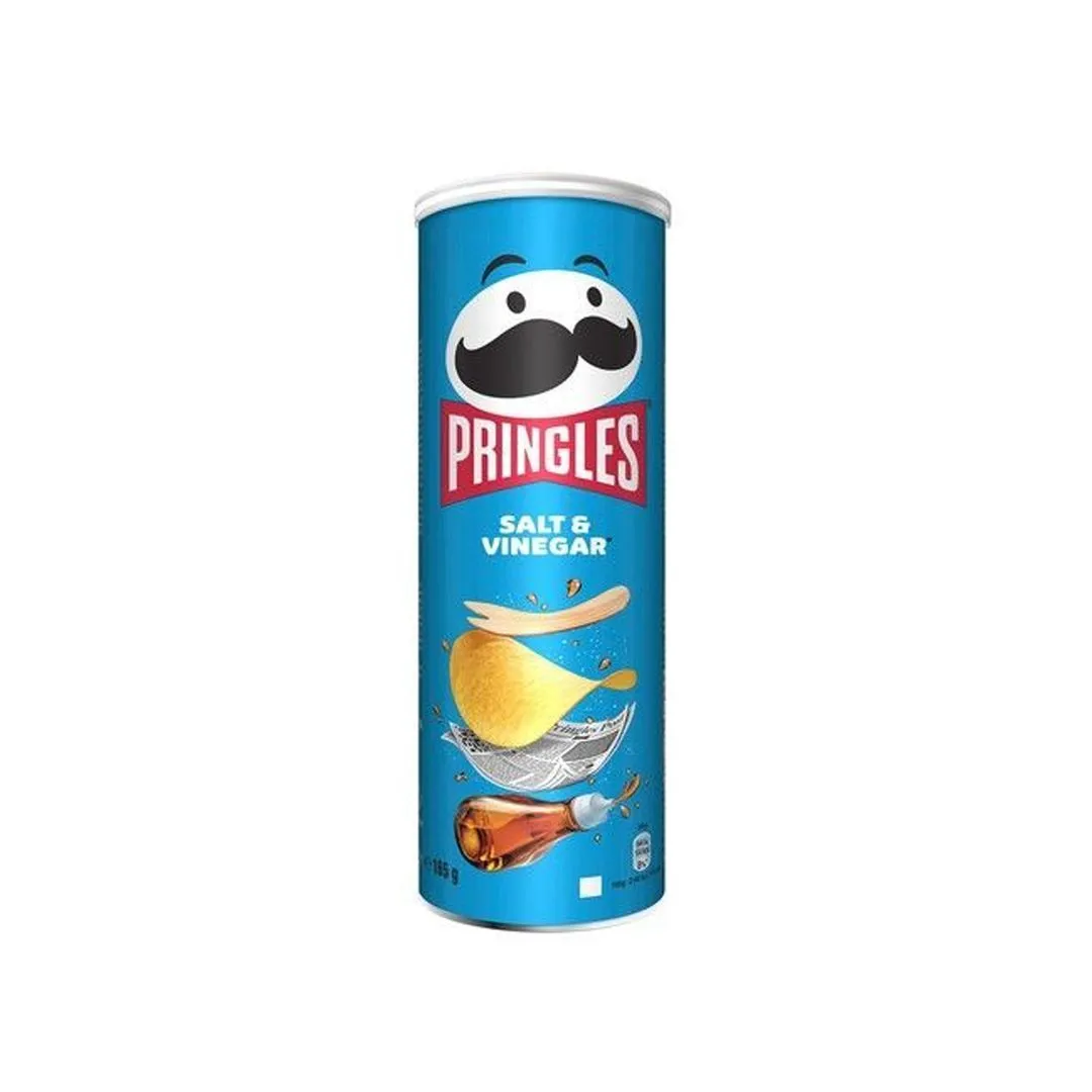 Pringles Salt & Vinegar Chips Can, 165g