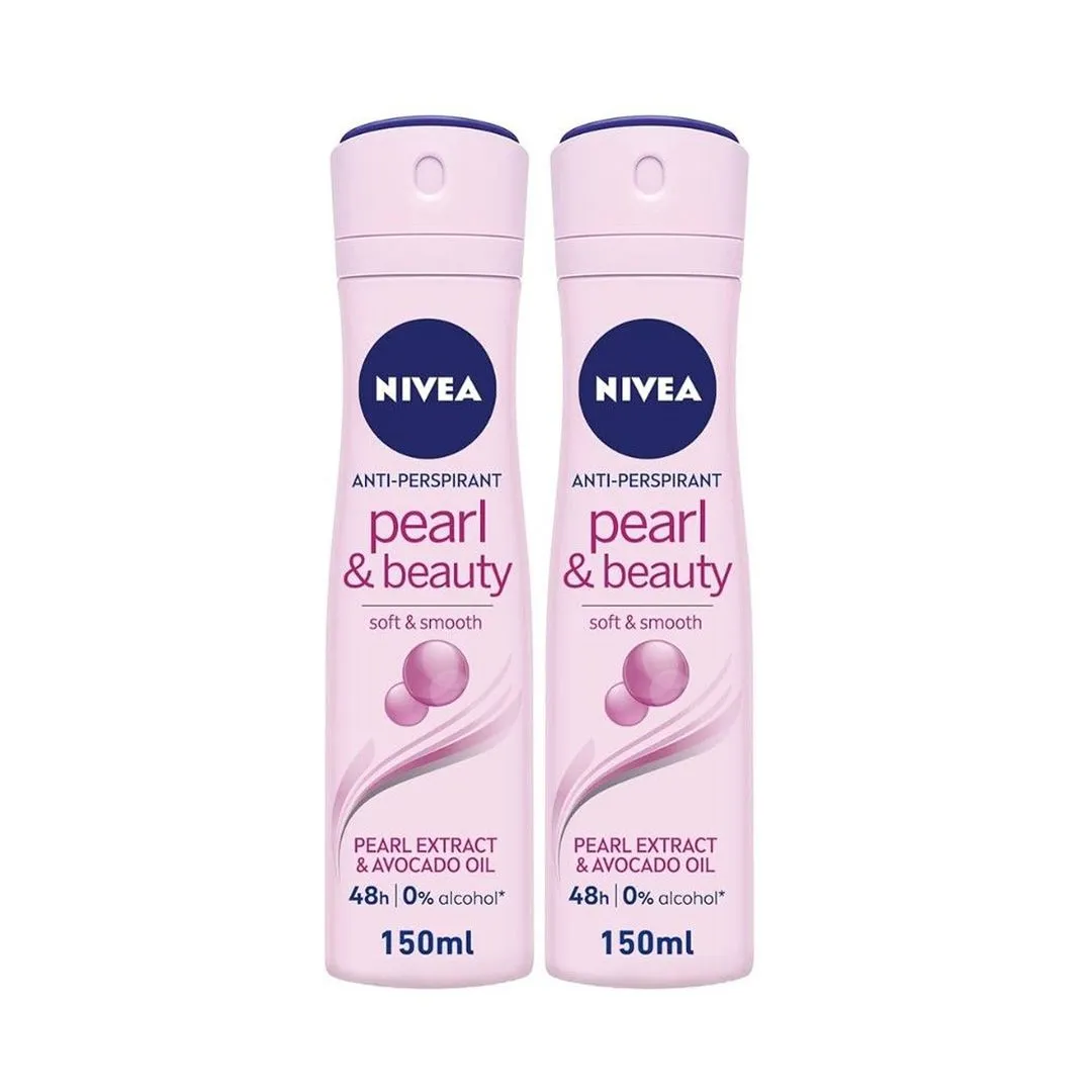 Nivea Anti-Perspirant Pearl & Beauty Deodorant Spray, 2x150ml