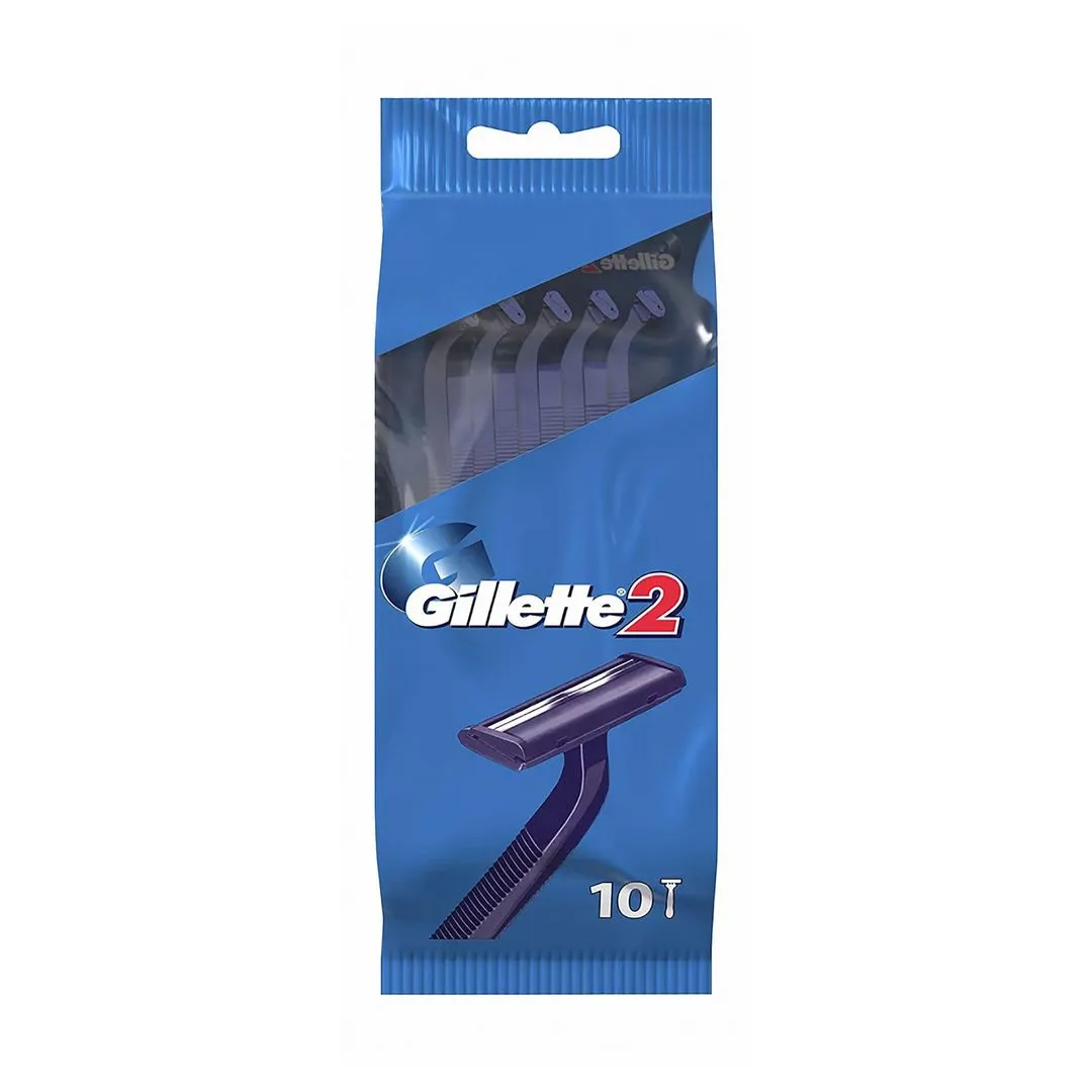 Gillette 2 Disposable Razors for Men, 10 Pieces