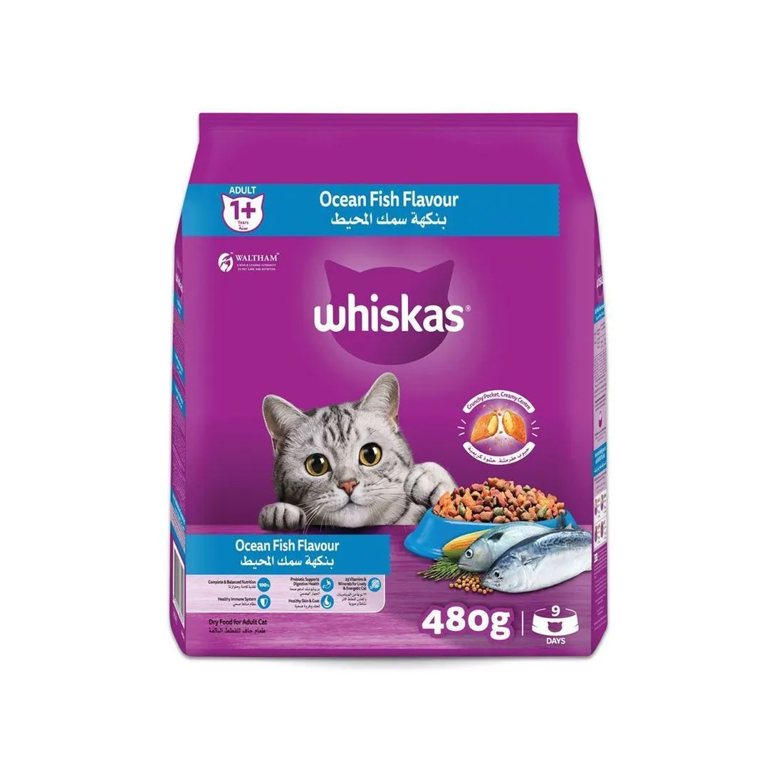 Whiskas Ocean Fish Dry Food Bag, 480g