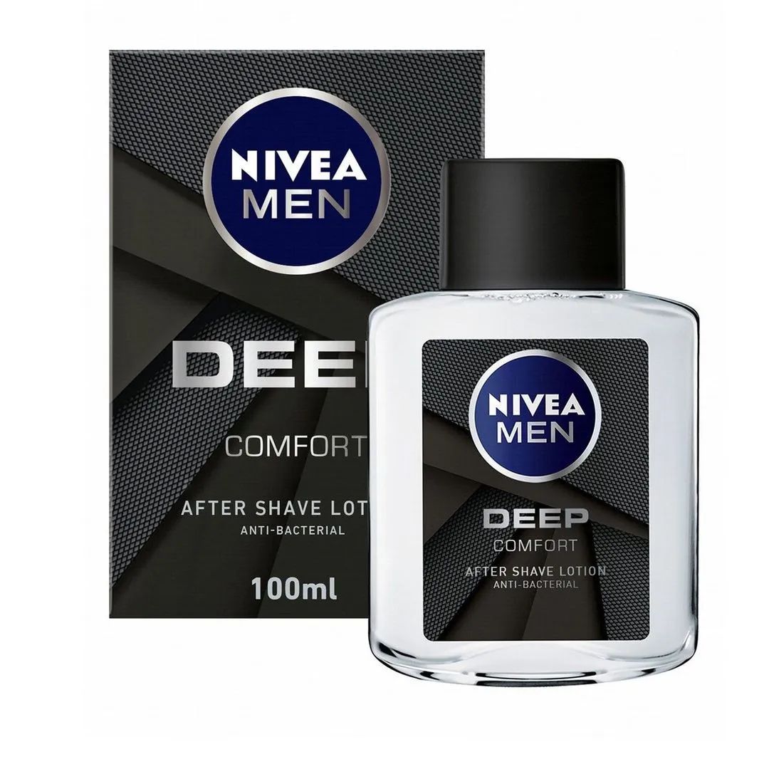 NIVEA Men Deep Comfort Antibacterial Aftershave Lotion, 100ml