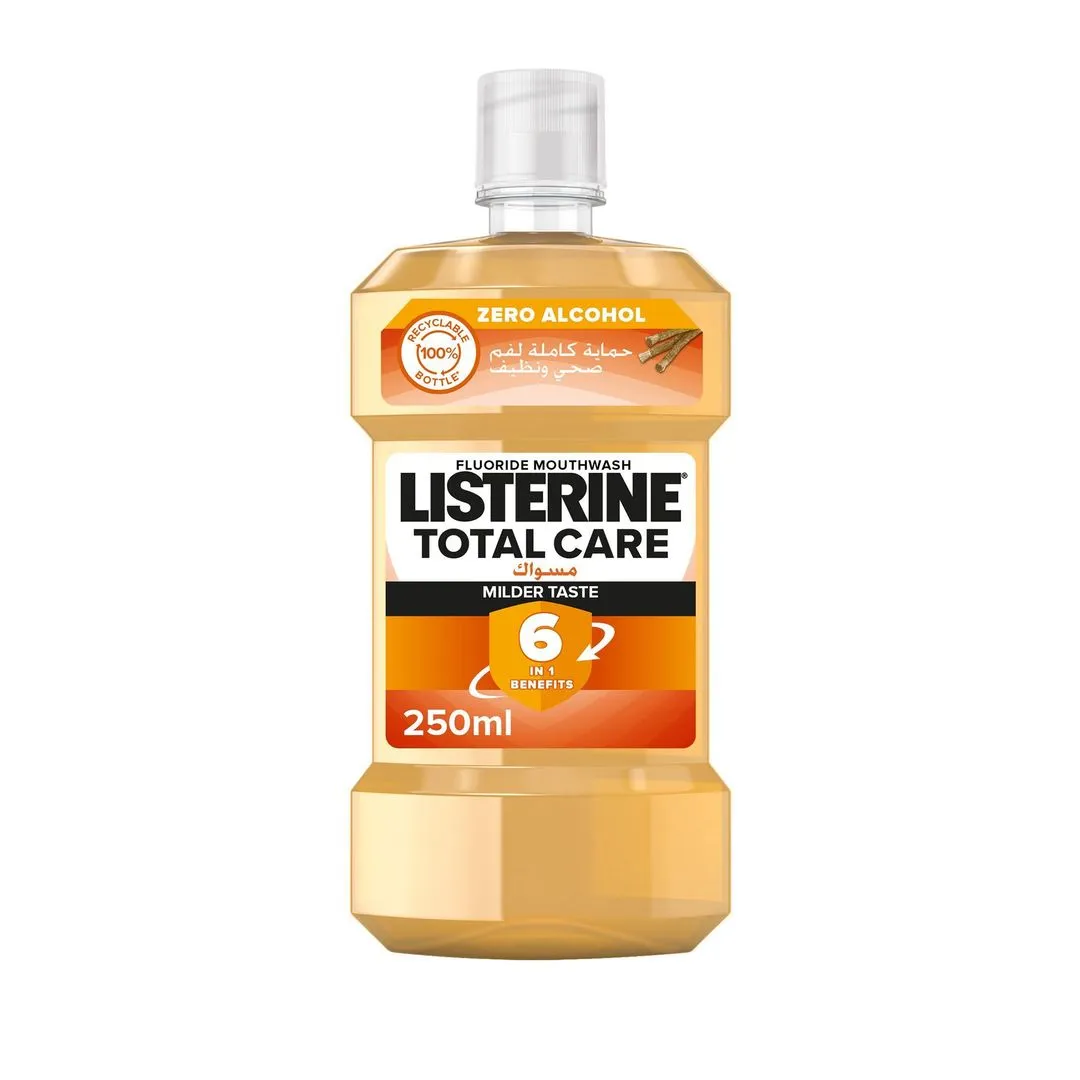 Listerine Total Care 6in1 Milder Taste Mouthwash with Miswak, 250ml
