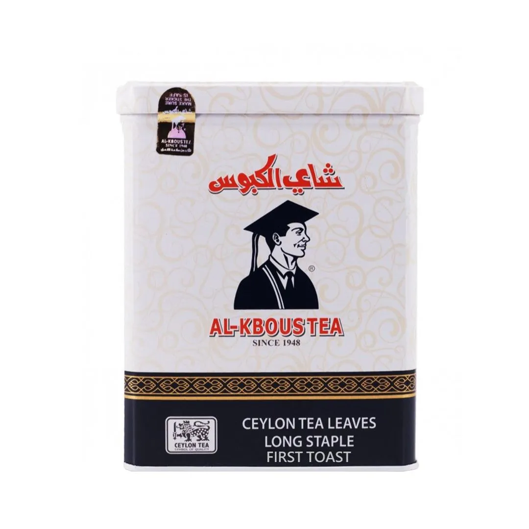 Al-Kbous Tea Ceylon Tea Leaves Long Staple First Toast Tin, 200g