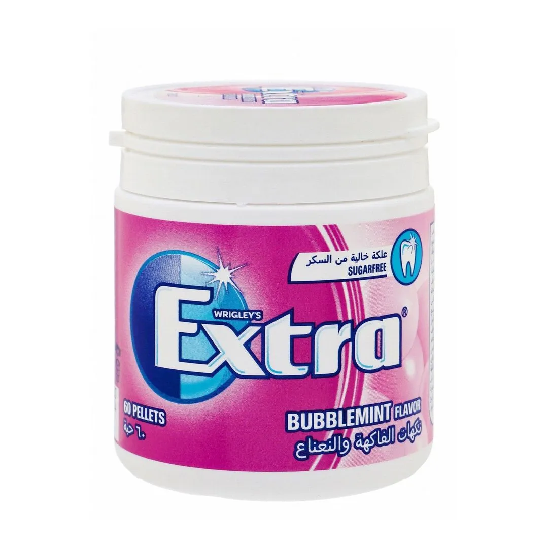 Wrigley's Extra Gum Bubblemint Sugar Free Chewing Gum, 60 Pellets, 84g