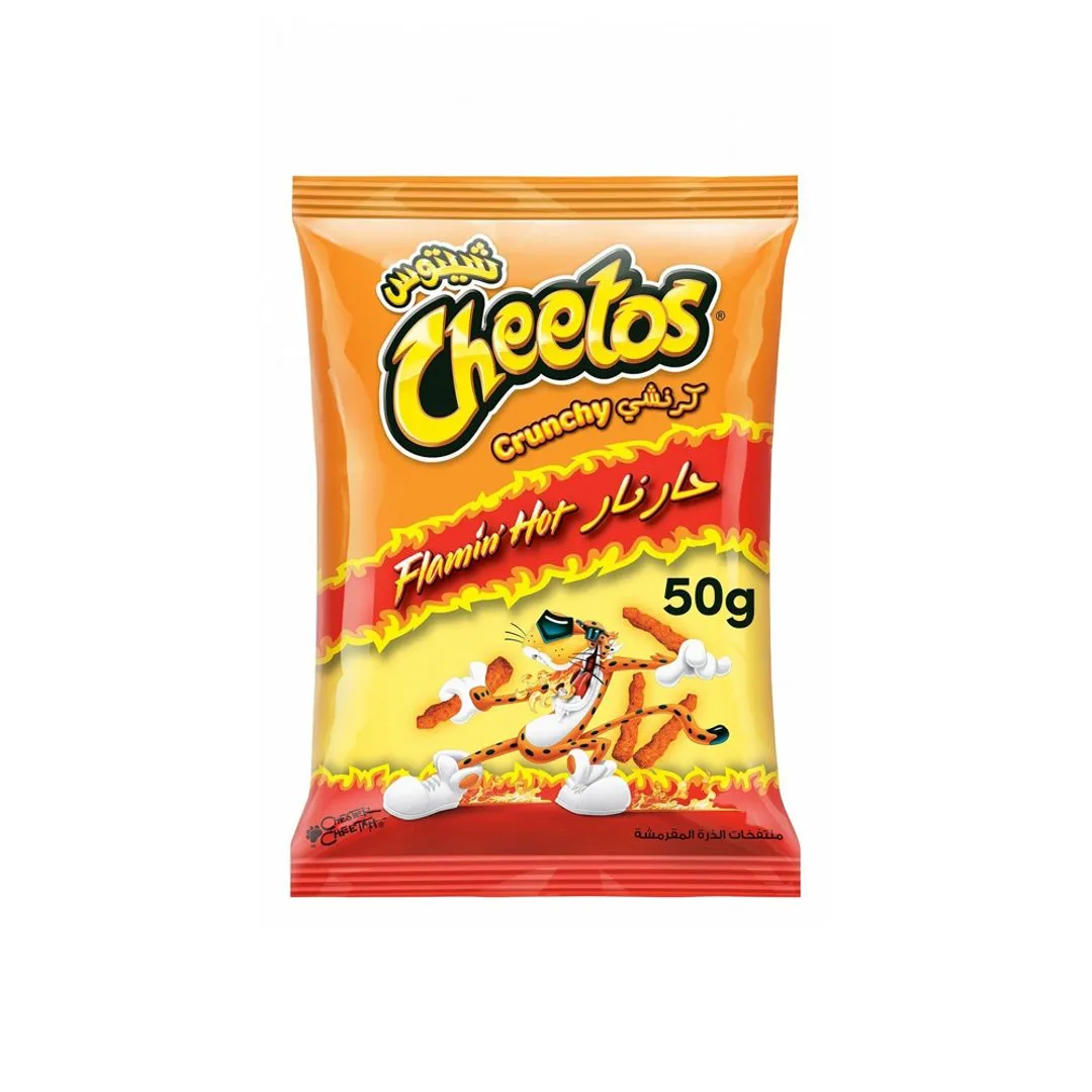 Cheetos Crunchy Flamin Hot Corn Chips, 50g