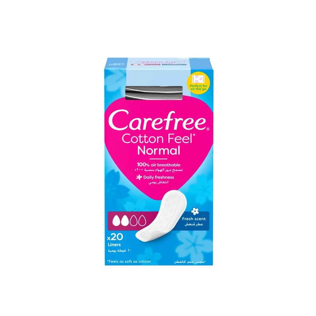 Carefree Normal with Cotton Extract Panty Liners, 20 Count