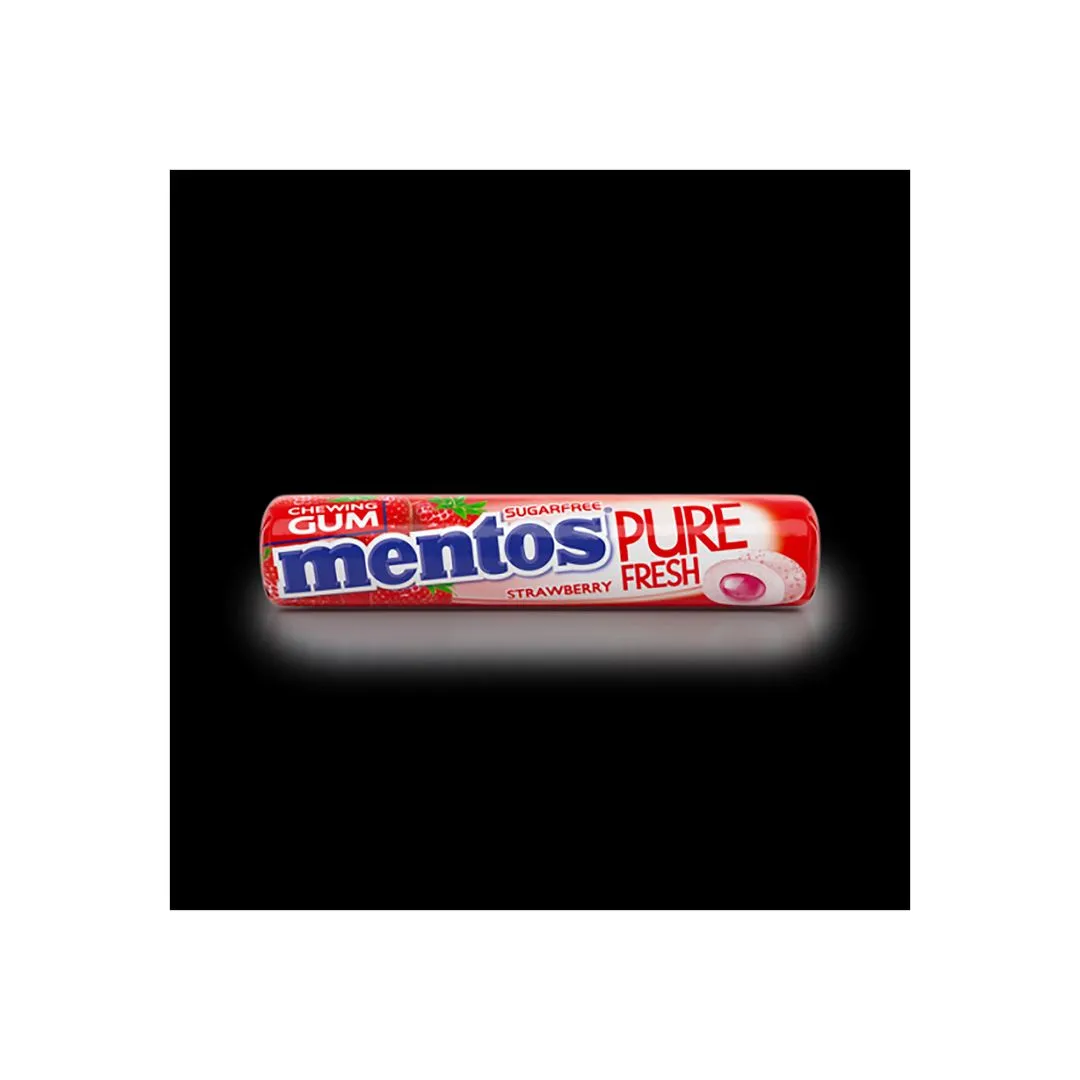 Mentos Pure Fresh Strawberry Rolls, 15g