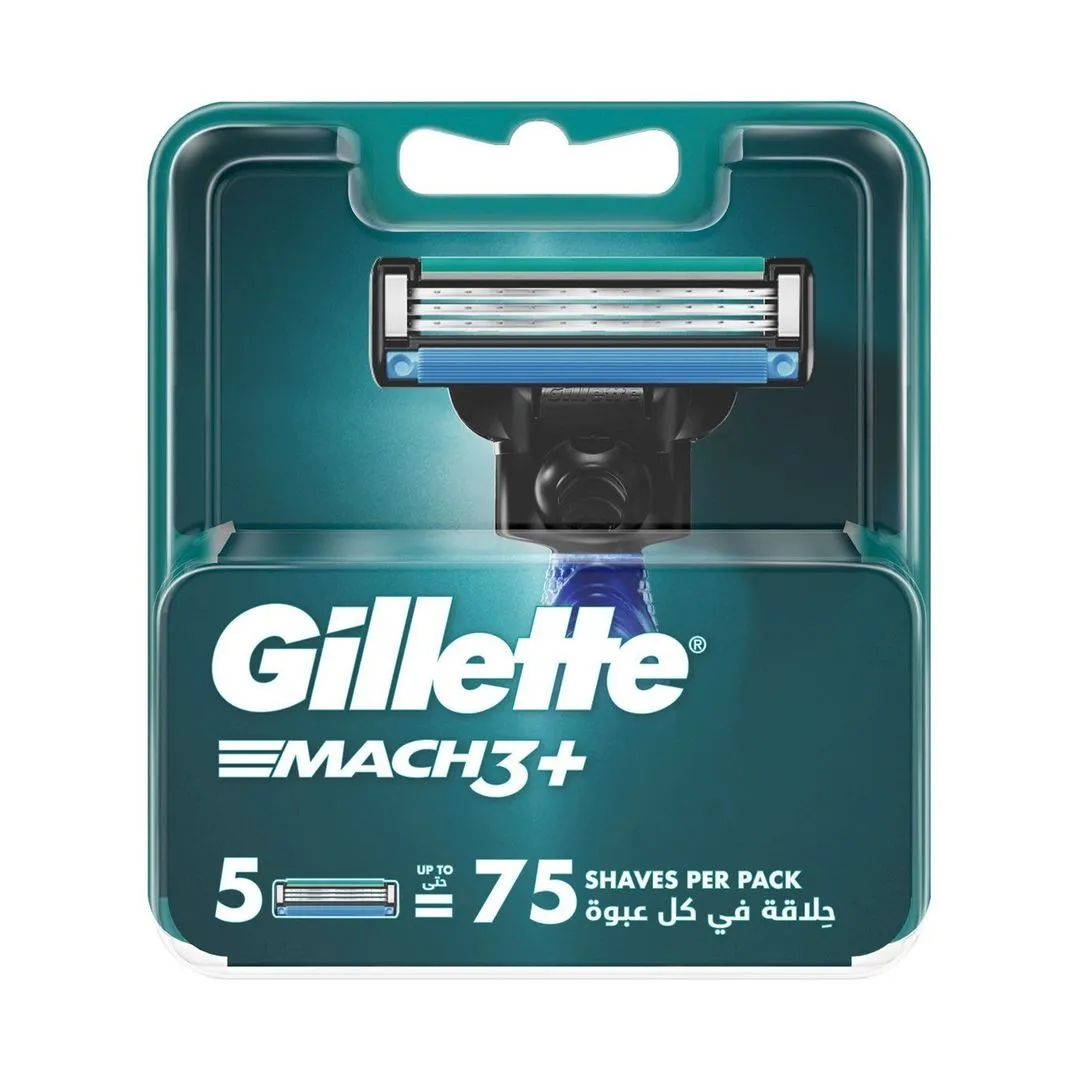 Gillette Mach3+ Razor Blade Refills, 5 Pieces