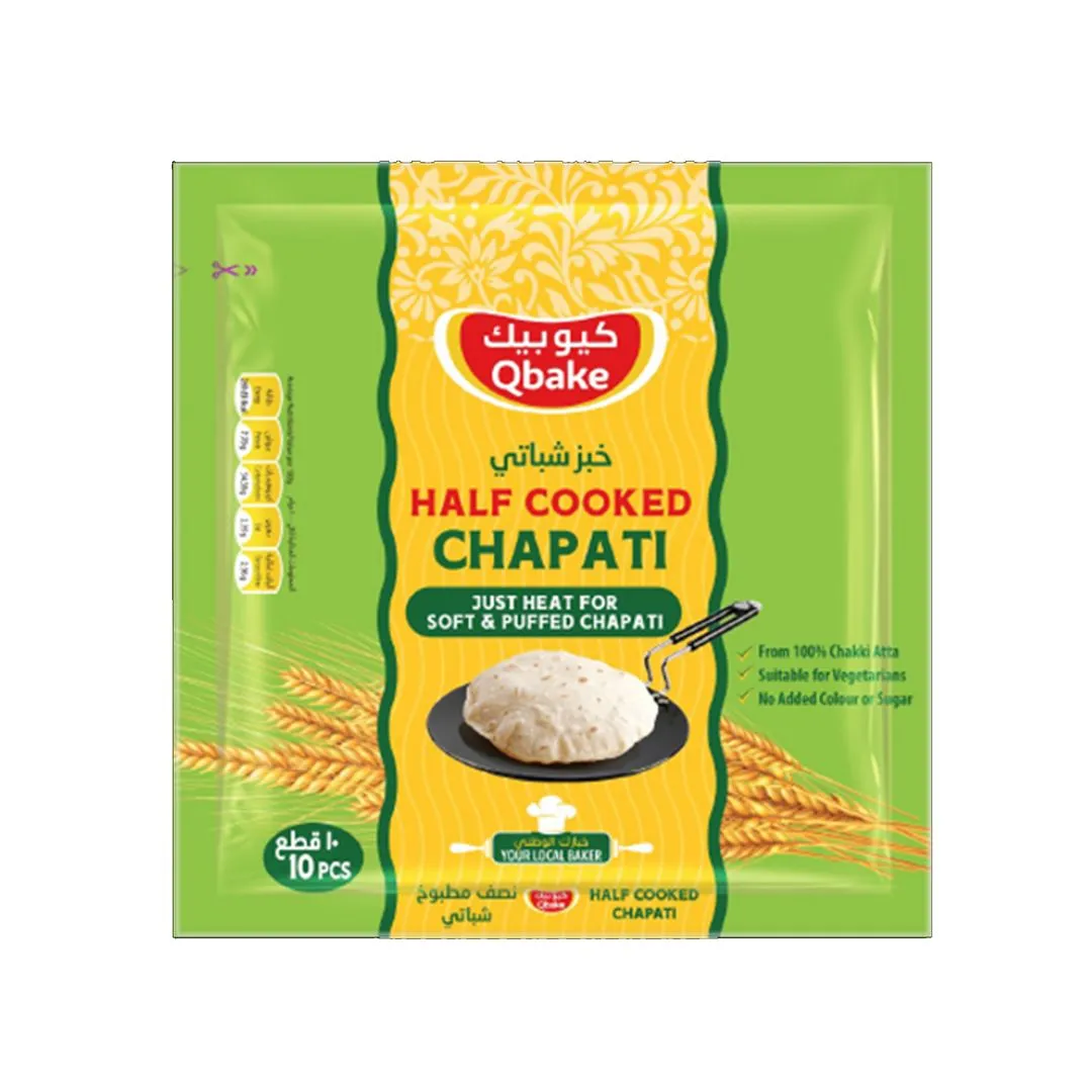 Qbake Half Cooked Chapati, 20x400g