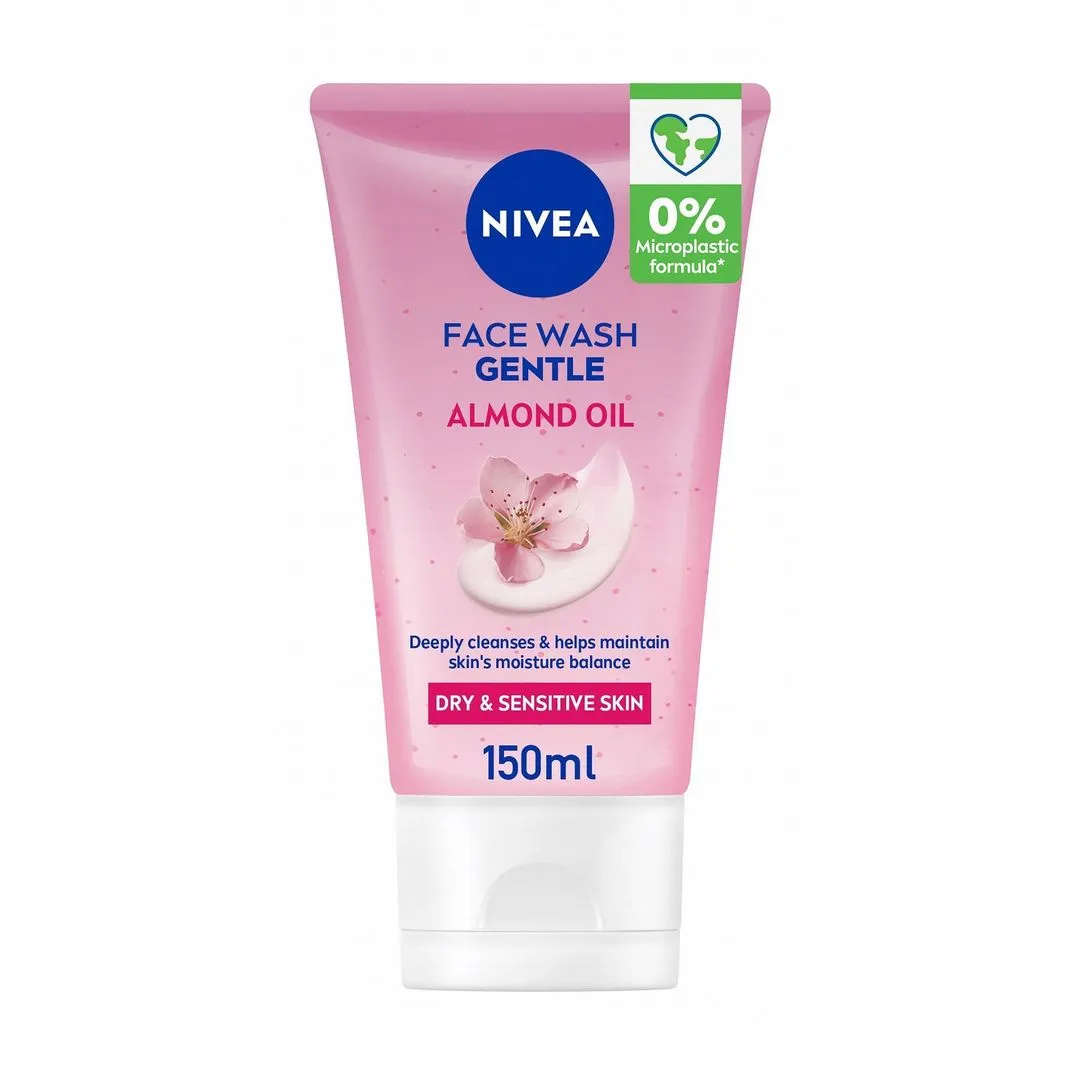 NIVEA Gentle Face Wash with Almond Oil for Dry & Sensitive Skin, 150ml