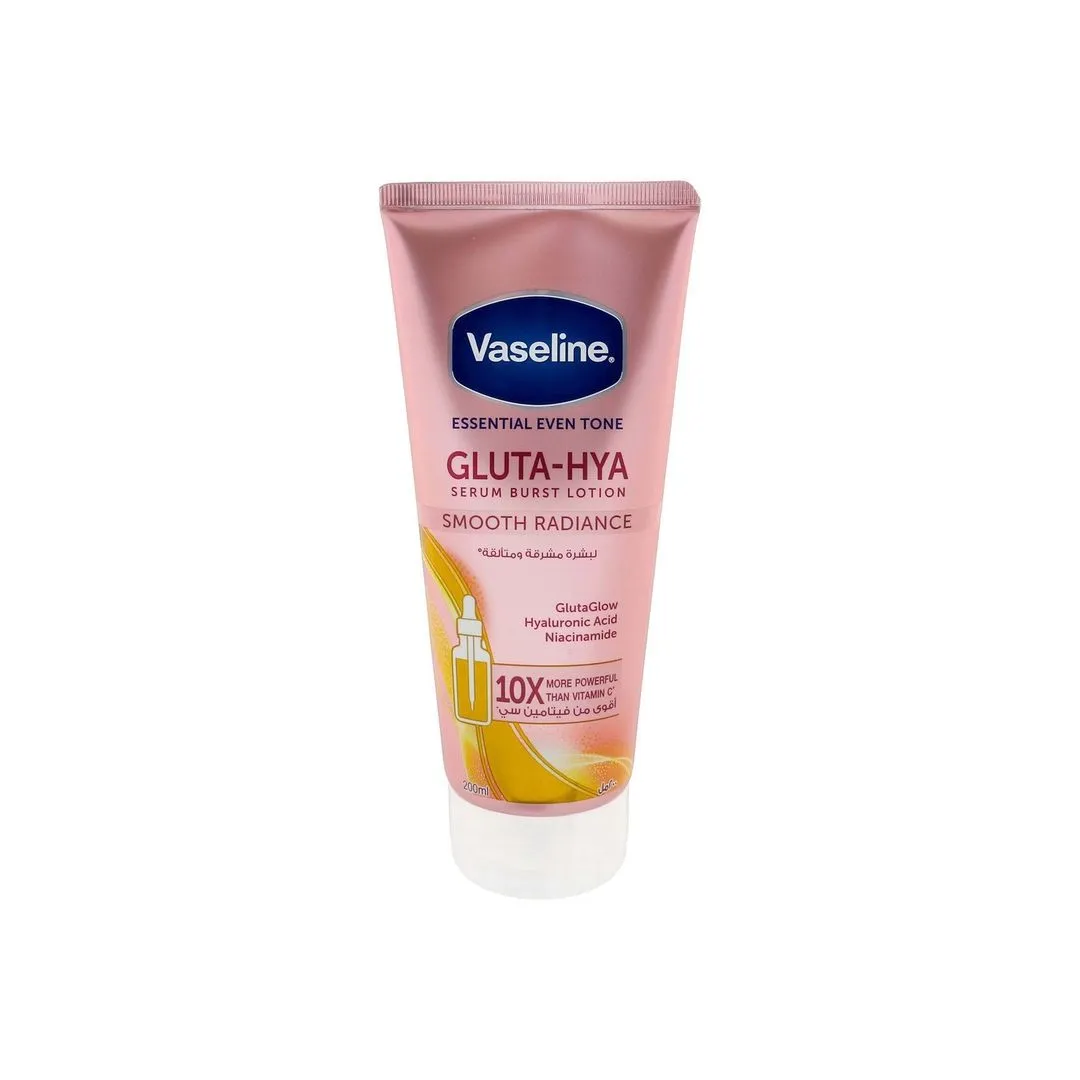Vaseline Essential Even Tone Smooth Radiance Gluta-Hya Serum Burst Body Lotion, 200ml