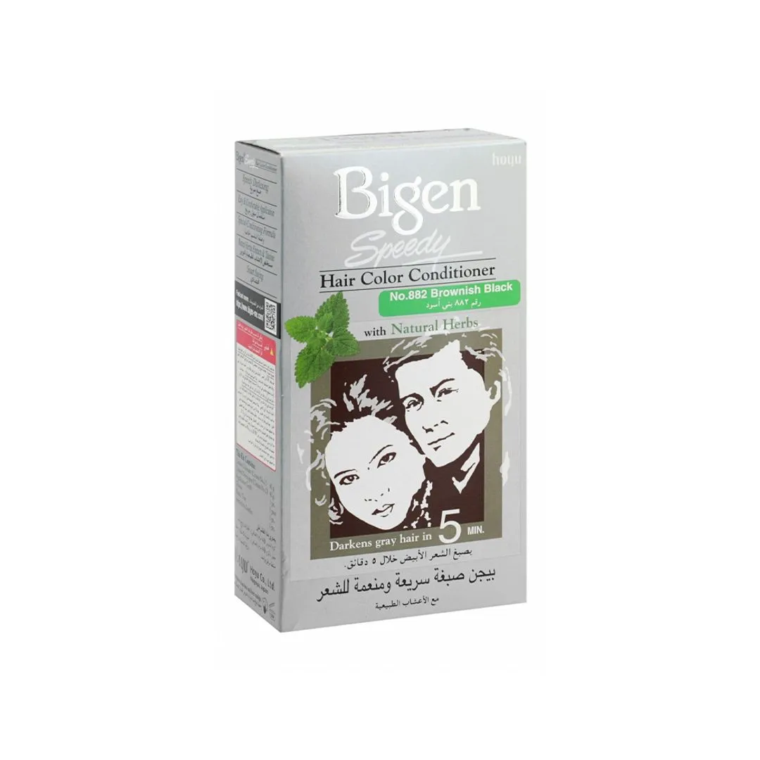 Bigen Speedy Natural Herbs Hair Color Conditioner - Brownish Black 882, 1 Pack