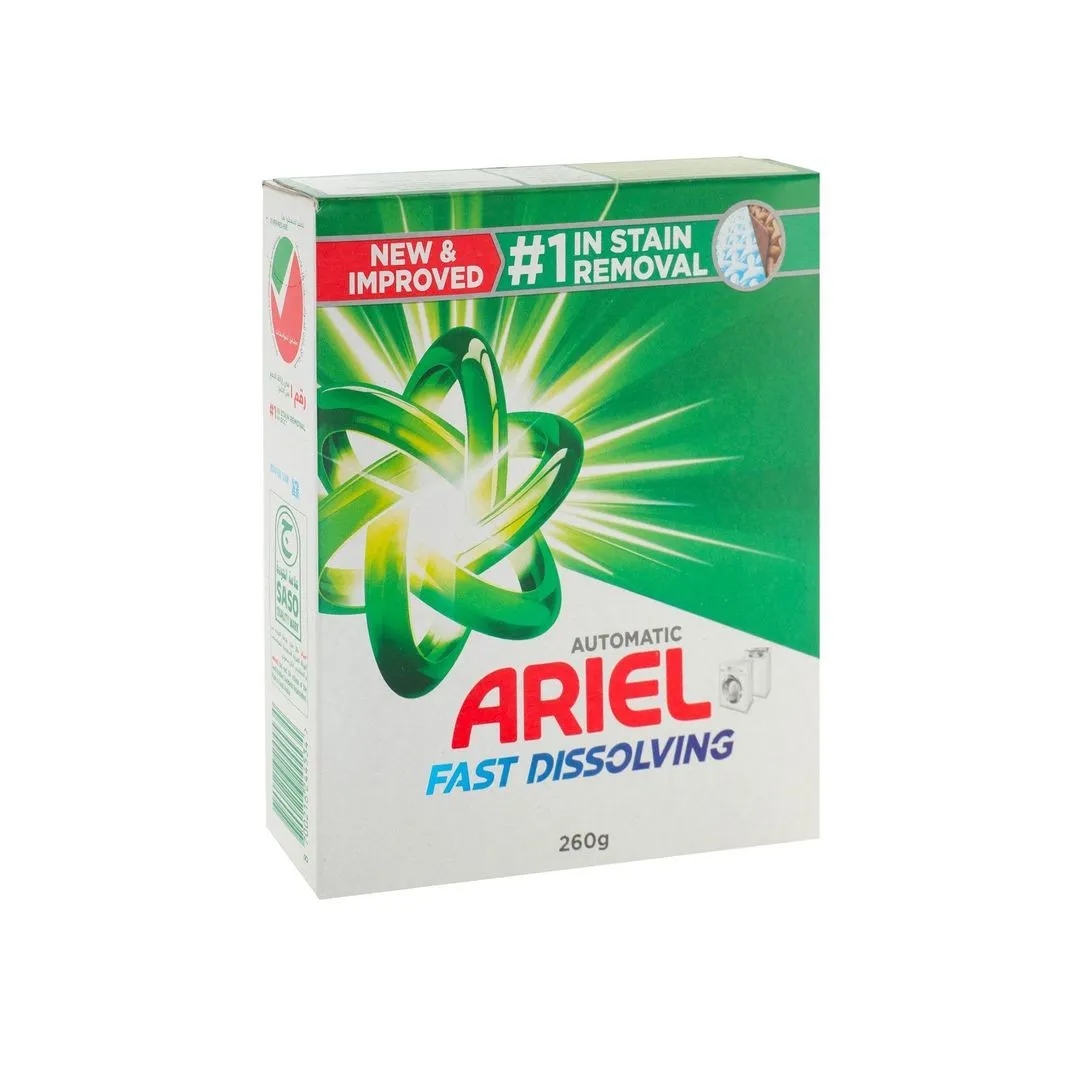 Ariel Fast Dissolving Automatic Laundry Detergent Powder Top & Front Load, 260g