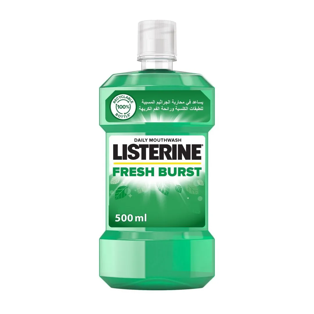 Listerine Fresh Burst Mouthwash, 500ml