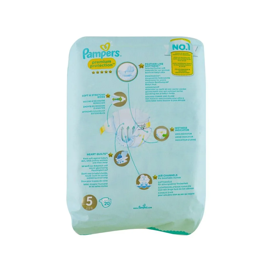 Pampers Premium Protection Diapers Size 5 (11-16kg), 20 Pieces