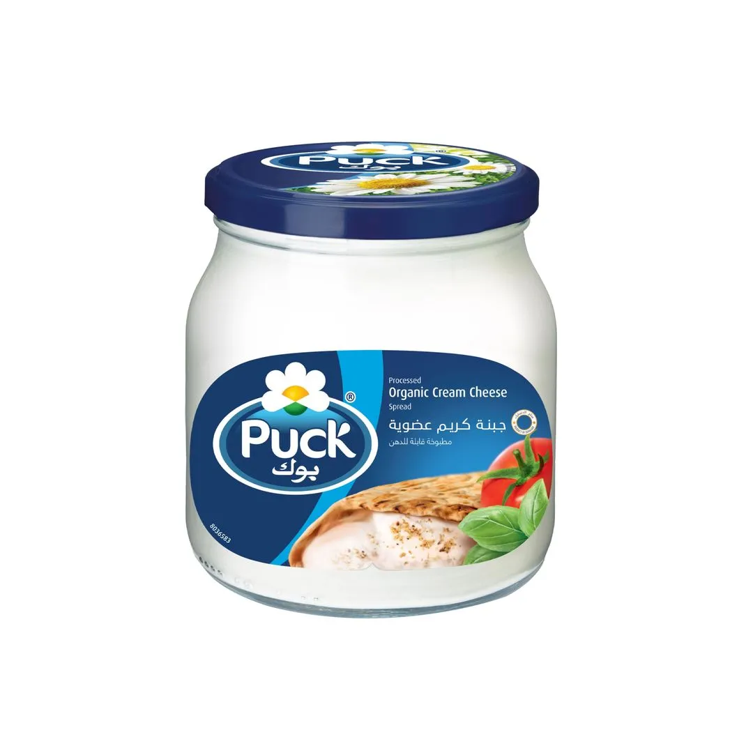 Puck Organic Cream Cheese Spread Glass Jar, 500g