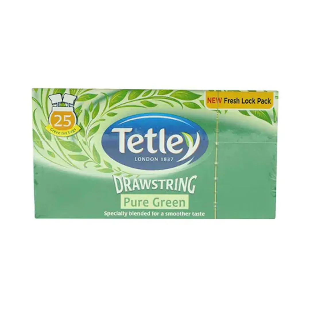 Tetley Pure Green Tea Drawstring, 25 Bags